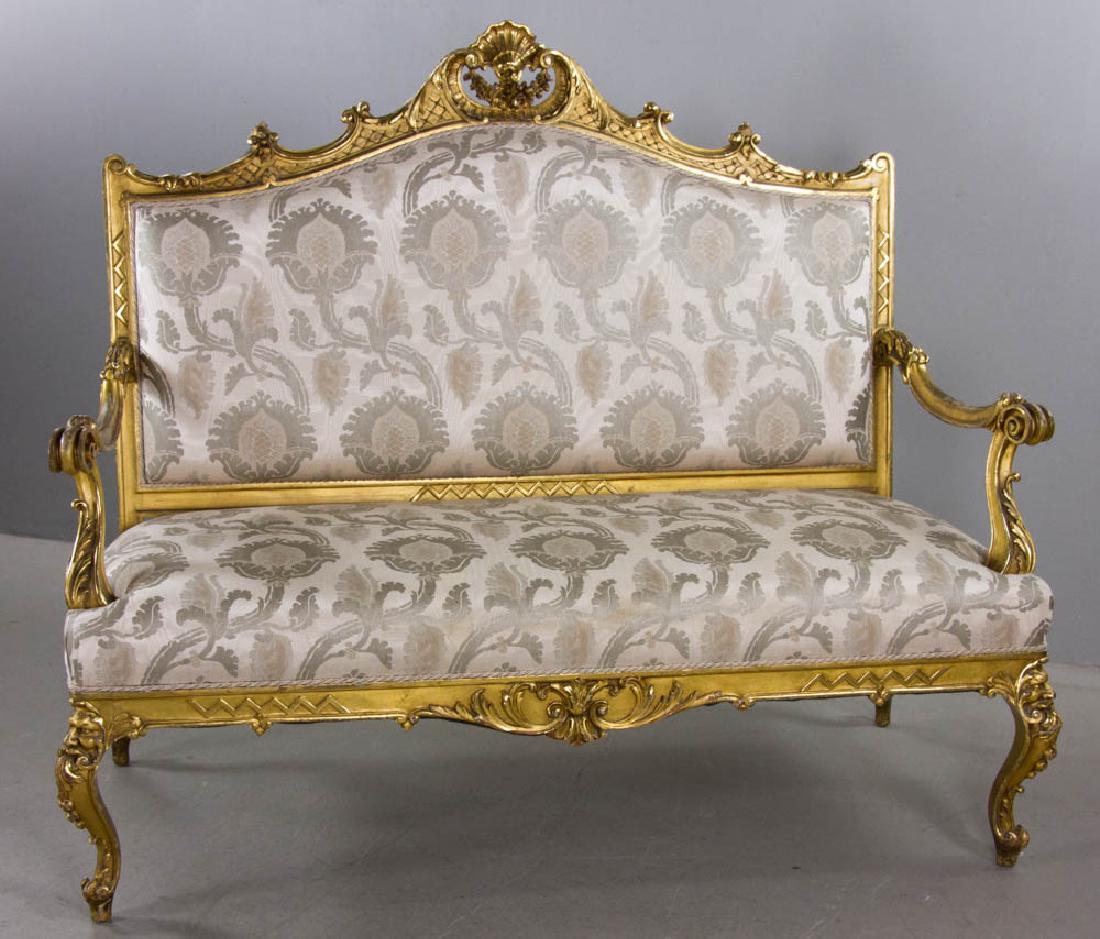 19th C. Italian Rococo Caved Gold Leaf Sofa (1 of 8)