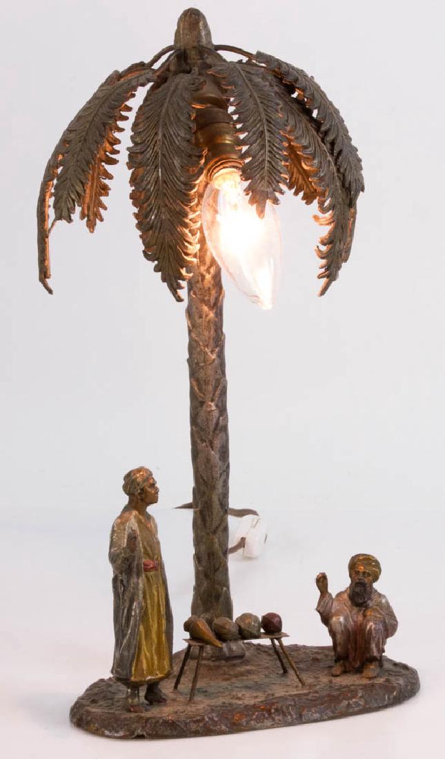 Old Orientalist Lamp w/ Arab Figures (1 of 4)