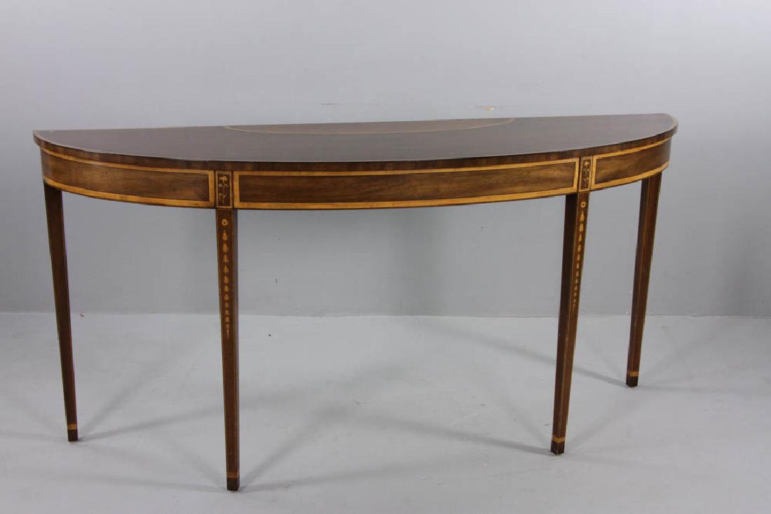 Hepplewhite Inlaid Console Demi-lune Table (1 of 9)