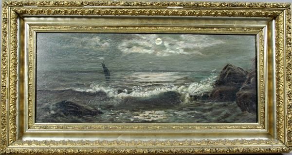 19th CENTURY, SEASCAPE, OIL ON BOARD
