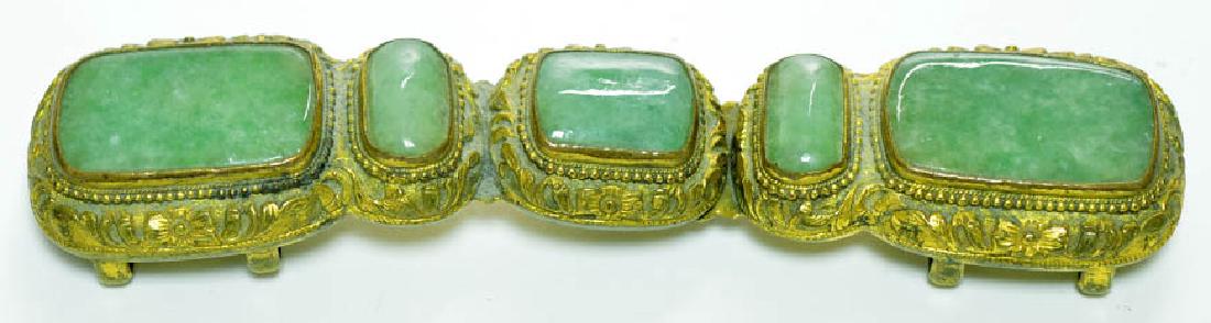 Chinese Gilt Bronze Jadeite Belt Buckle (1 of 3)