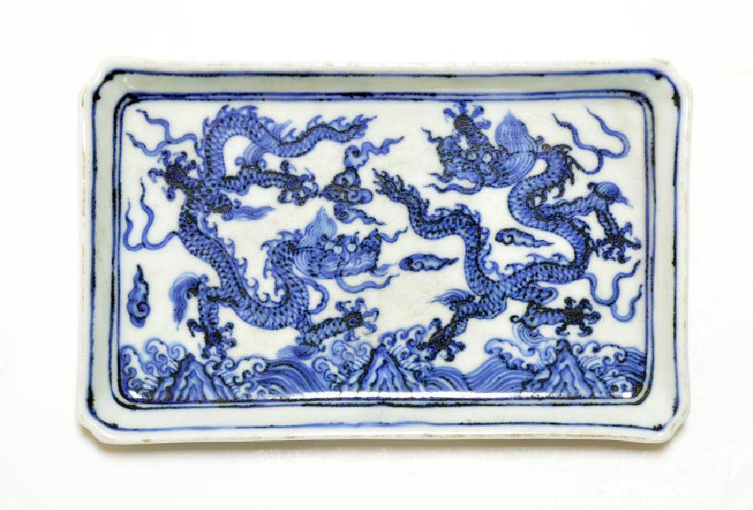 Rare Chinese Blue and White Tray (1 of 3)