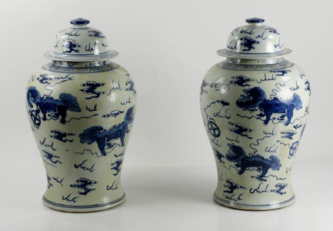 Pr. Chinese Blue and White Urns (1 of 7)