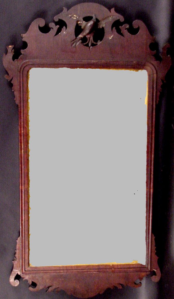EARLY CHIPPENDALE MAHOGANY MIRROR