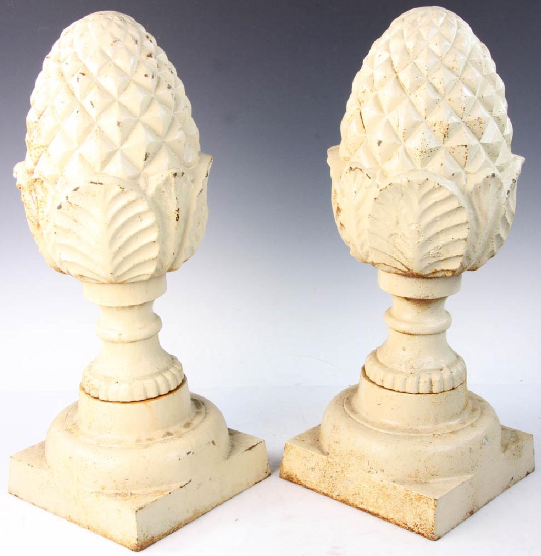 Pair of Cast Iron Garden Pineapple Finials (1 of 6)
