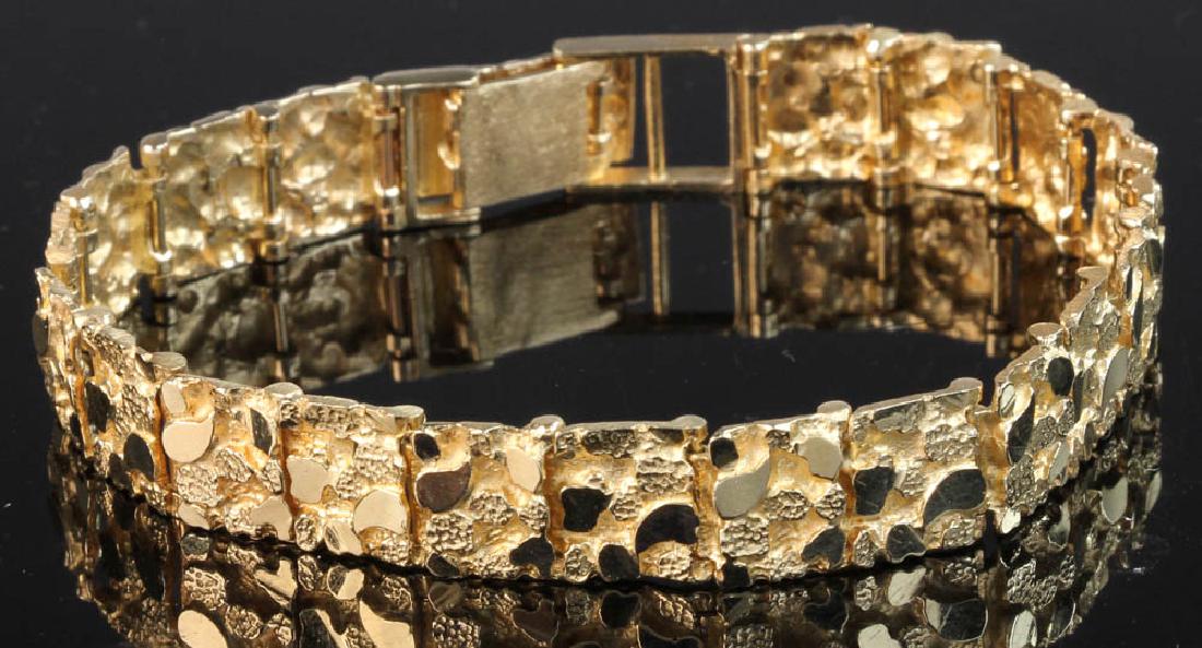 14k gold nugget bracelet mens