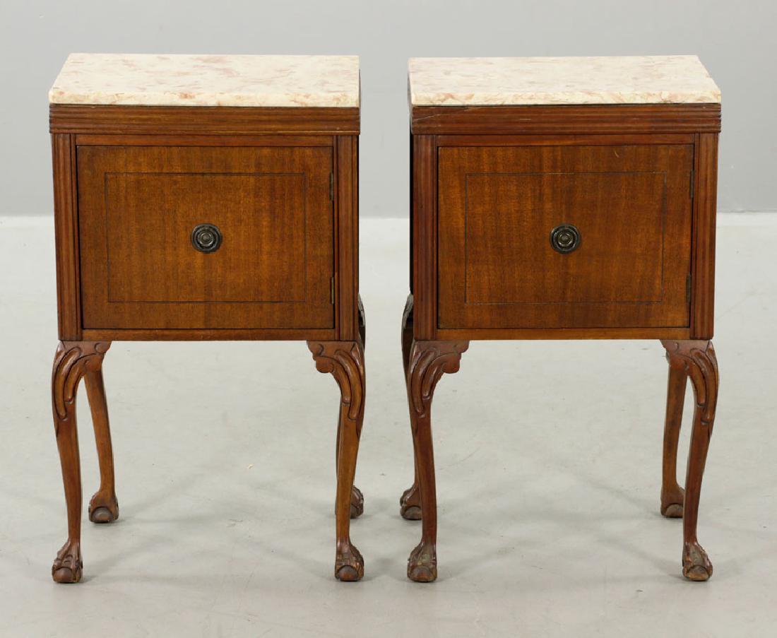 19th/20th C. Pr. of Chippendale Style Marble-top (1 of 6)