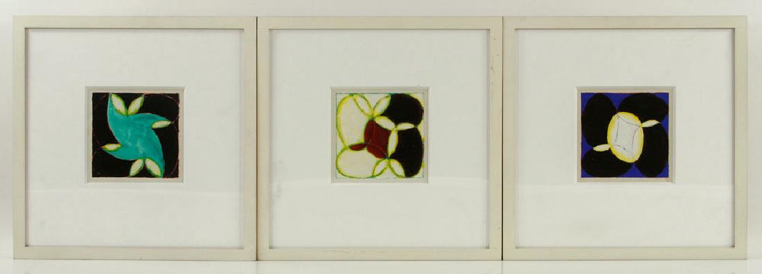 Nazarewycz, Three Abstract Gouache on Paper Works (1 of 6)