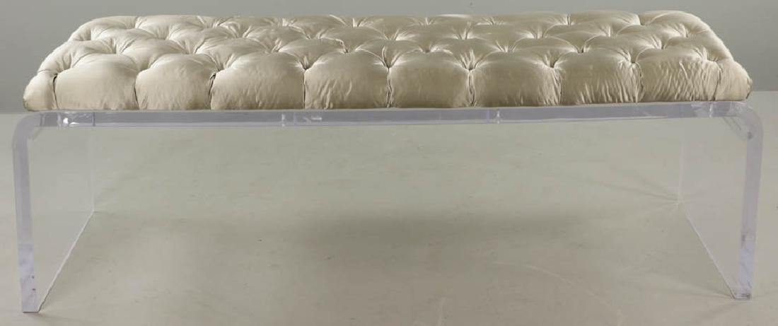 Modern Lucite Upholstered Bench (1 of 5)