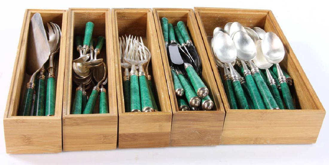 Silverplate Flatware Malachite Style Handles (1 of 5)