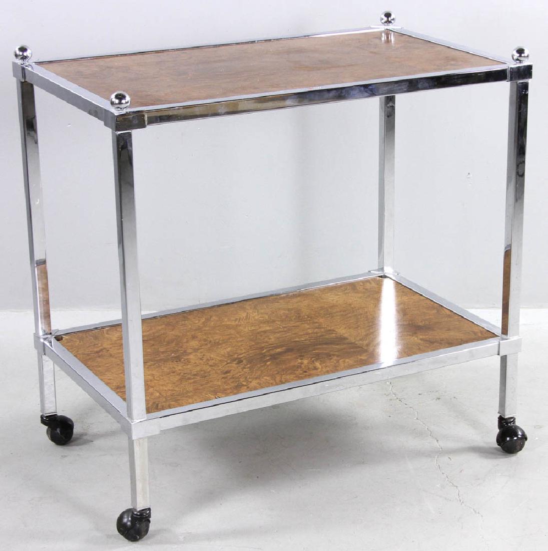 Modern Chrome Trim Rolling Cart (1 of 6)