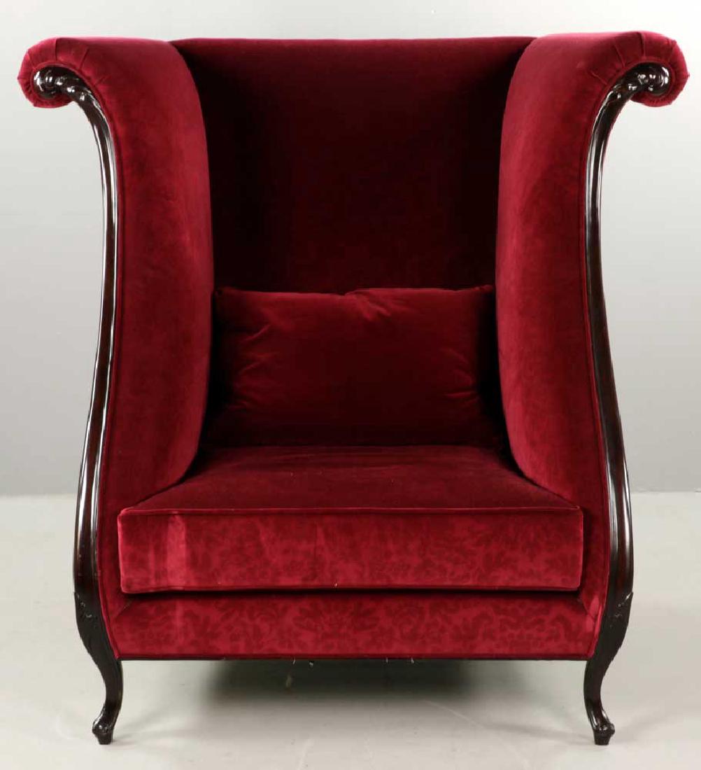 Contemporary Designer Velvet Wing Chair (1 of 9)