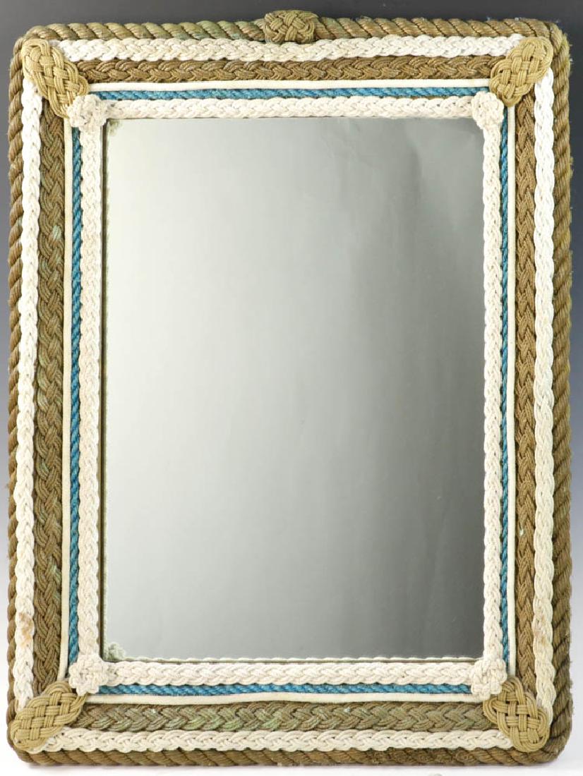 Vintage Nautical Rope Framed Mirror (1 of 5)
