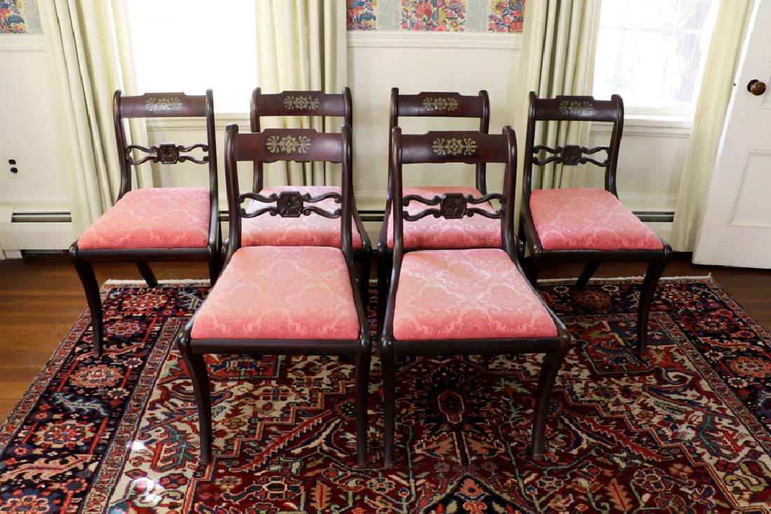 Set of (6) C1820 Empire Mahogany Dining Chairs (1 of 5)