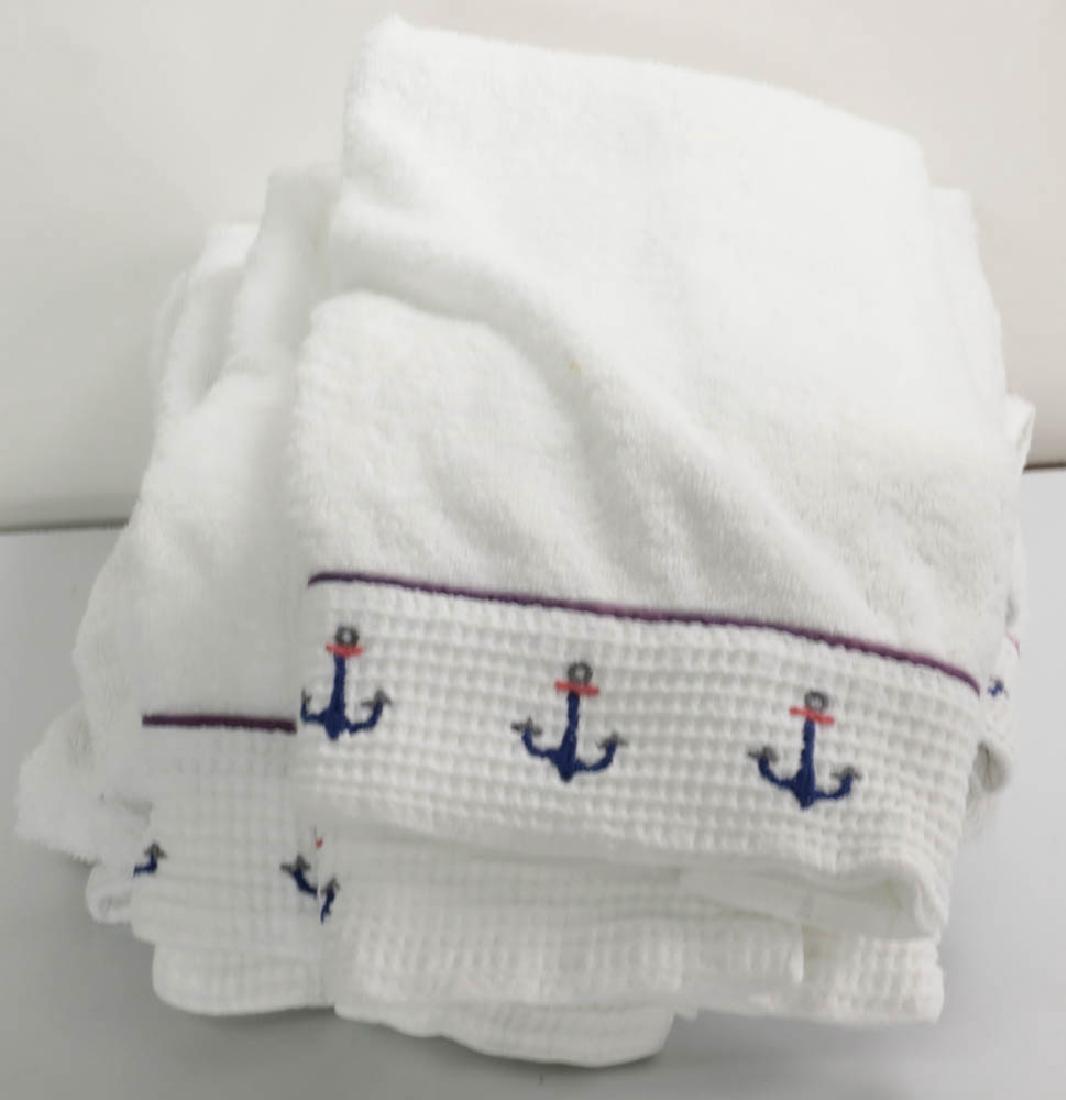 Judy Block Embroidered Towels: Judy Block Anchor embroidereded towels.