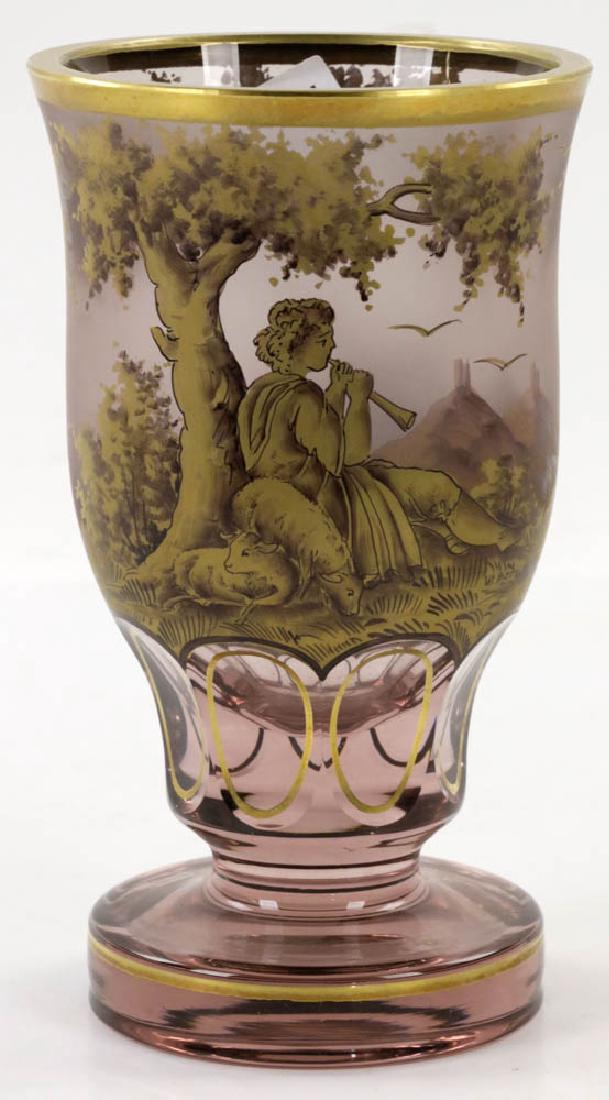 Bohemian Glass Goblet w/ Gold Decoration (1 of 5)