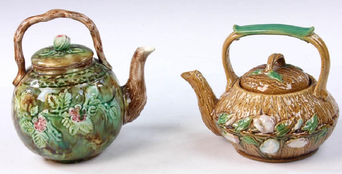 Pair of Majolica Teapots (1 of 7)