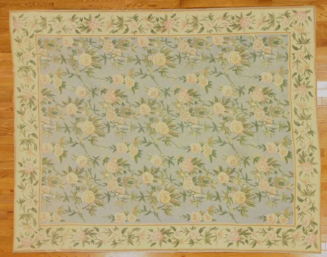 Semi-antique Embroidery Crewel Work Rug (1 of 6)