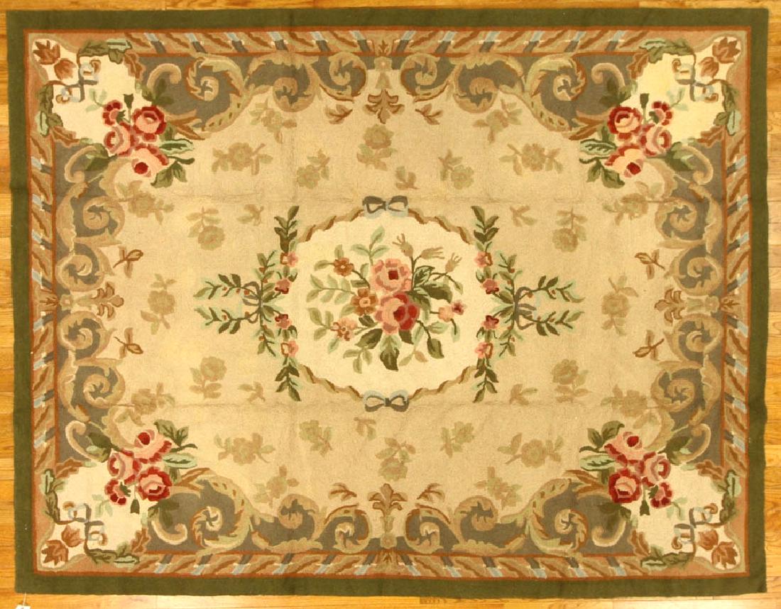 Antique-style Floral Design Hooked Rug (1 of 5)