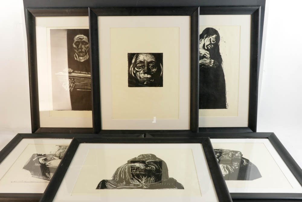 Six Kathe Kollwitz Original Woodcut Prints (1 of 7)