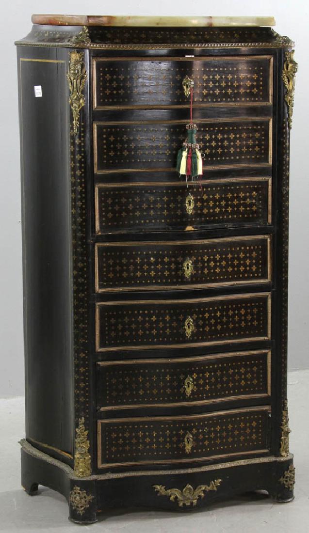 19thC French Boulle Work Lingerie Chest (1 of 6)