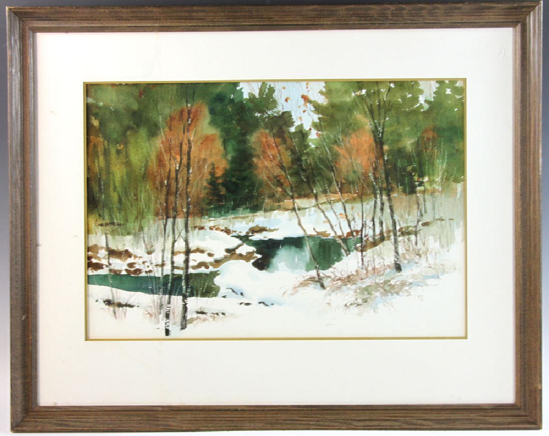 Ferdinand Wagner, Winter Stream, Watercolor (1 of 7)