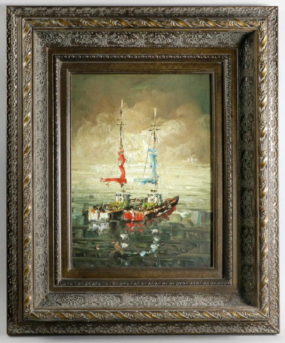 Two Paintings of  Double Mast Sailboats (1 of 5)