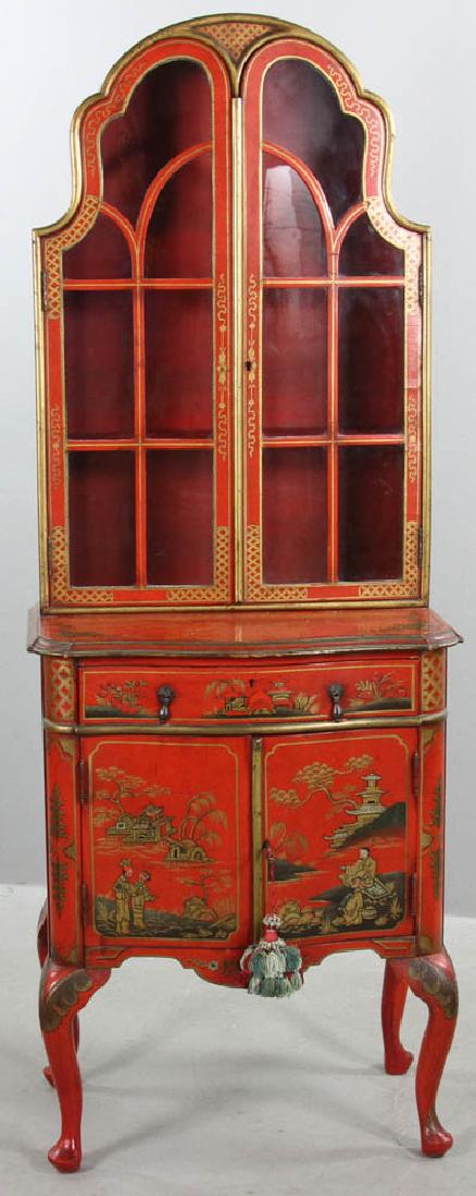 Chinoiserie Japanned Queen Anne Style Cabinet (1 of 9)