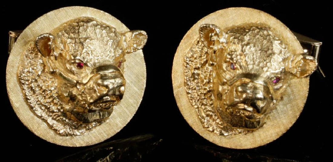 Men's 14k Gold and Ruby Cuff Links (1 of 3)