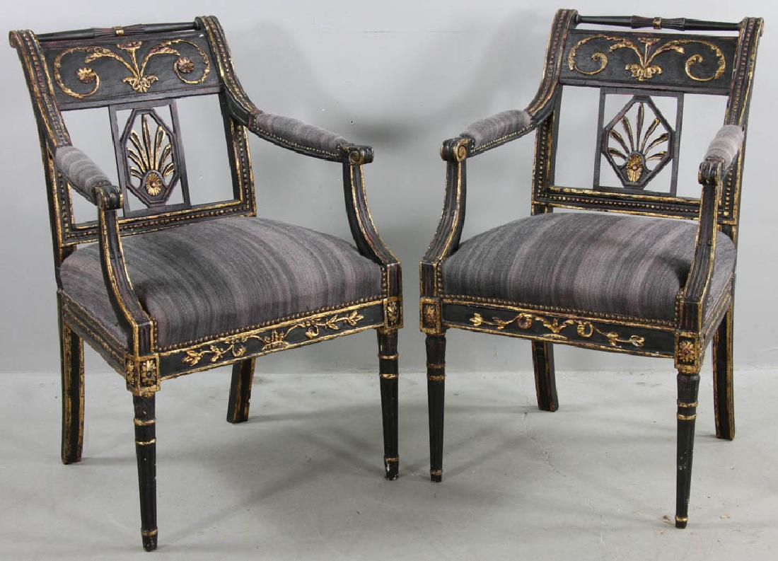 Pair of 19thC Upholstered Armchairs (1 of 9)