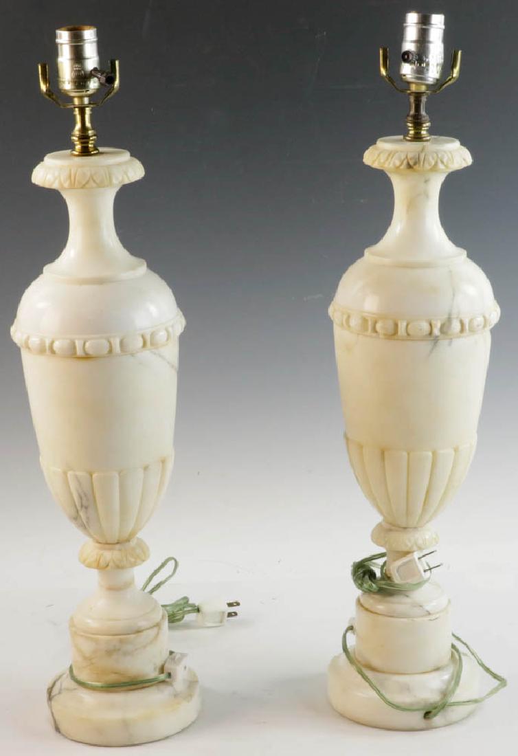 Pair of Antique Classical Marble Urn Lamps (1 of 4)