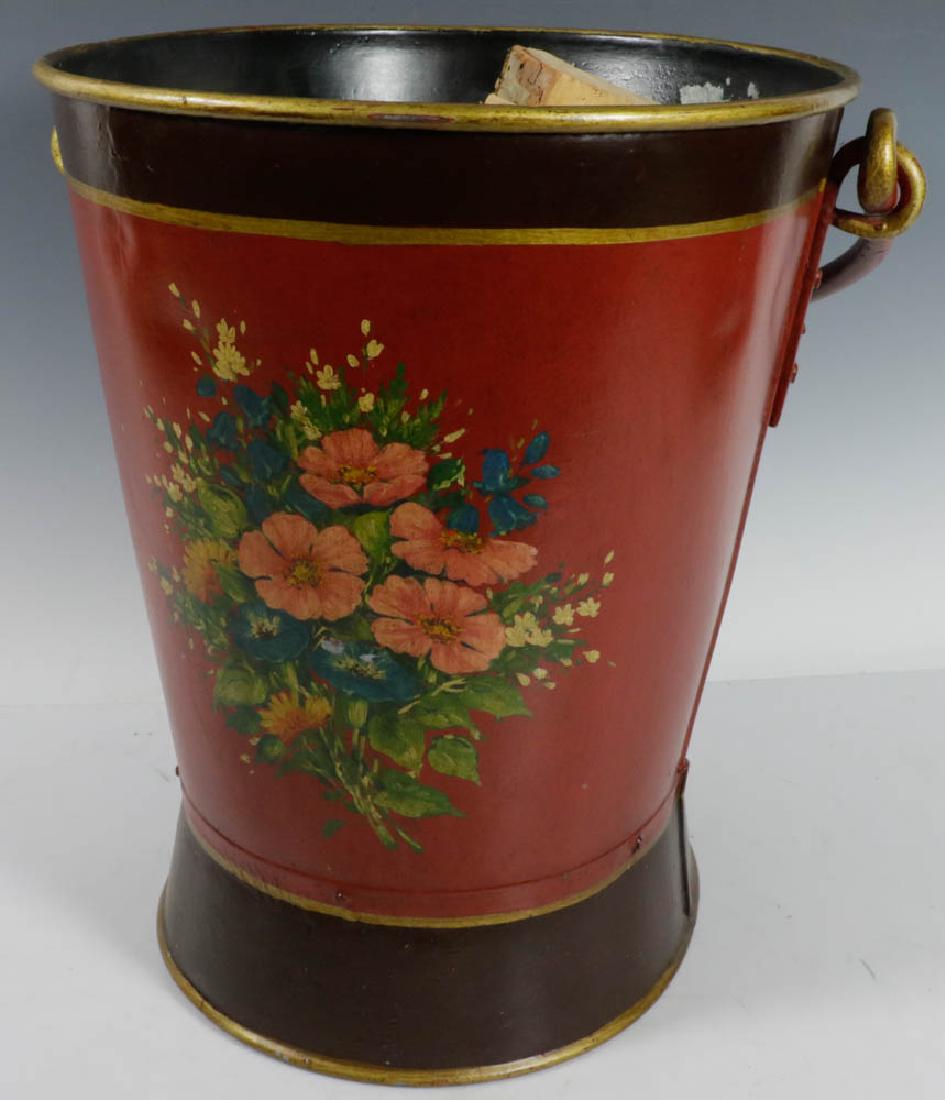 Antique English Painted Coal Bucket (1 of 5)