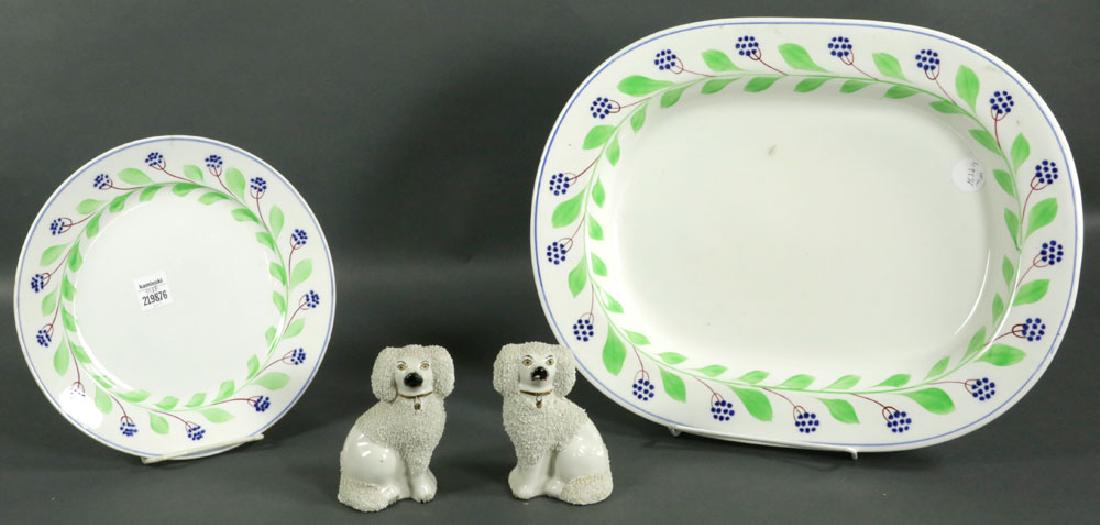 Staffordshire Platter, Plate, Spaniels (1 of 5)