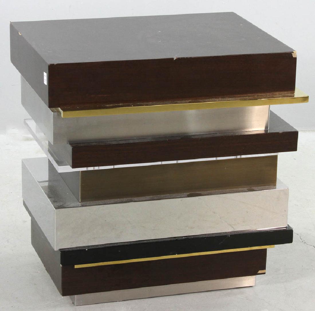 Mid Century Glass and Rosewood End Table (1 of 5)