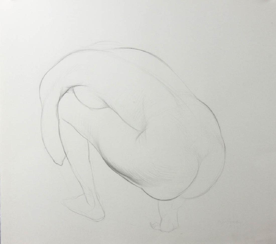 Philip Grausman, Nude, Pencil Drawing: Philip Grausman (American, b.1935), 'Nude', 1972, pencil on paper, signed and dated L/R, 20" x 22 1/4".