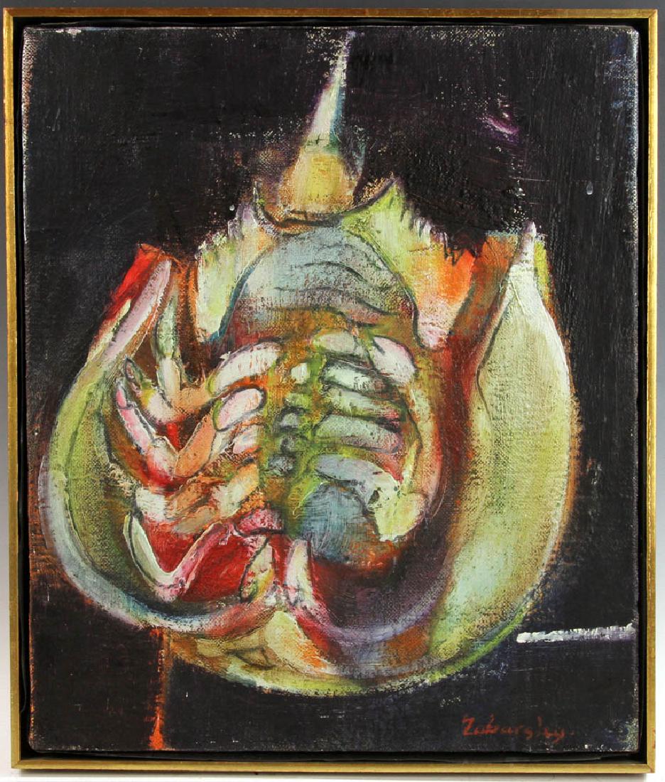 Mel Zabarsky, Crab, Oil on Canvas: Mel Zabarsky (American, b.1932), 'Crab', oil on canvas, signed L/R, title verso, 19 1/8" x 16 1/8".
