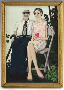 Andrew Stevovich, Lonely Hearts, Oil on Board: Andrew V. Stevovich (American, b.1948), 'Lonely Hearts Club: San Lorenzo', 1970, oil on board, signed and dated, 8" x 5 1/2".