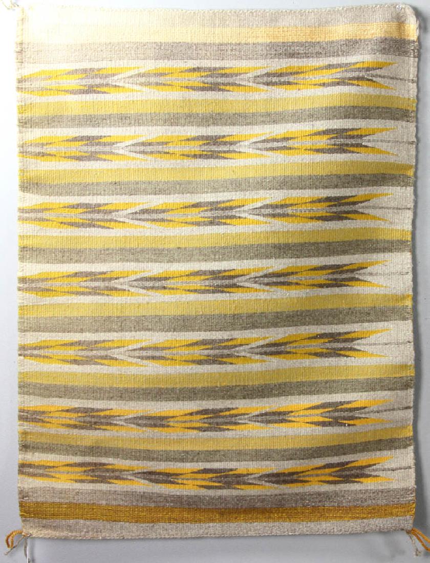 Navajo Rug Gray and Yellow Design (1 of 7)