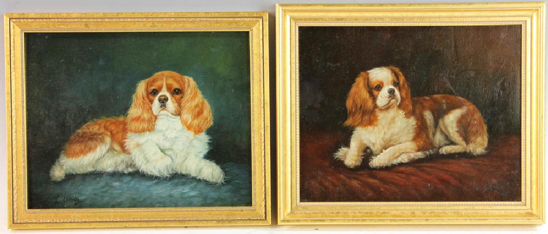 Cassidy, King Charles Spaniels, 2 Oils on Board (1 of 6)