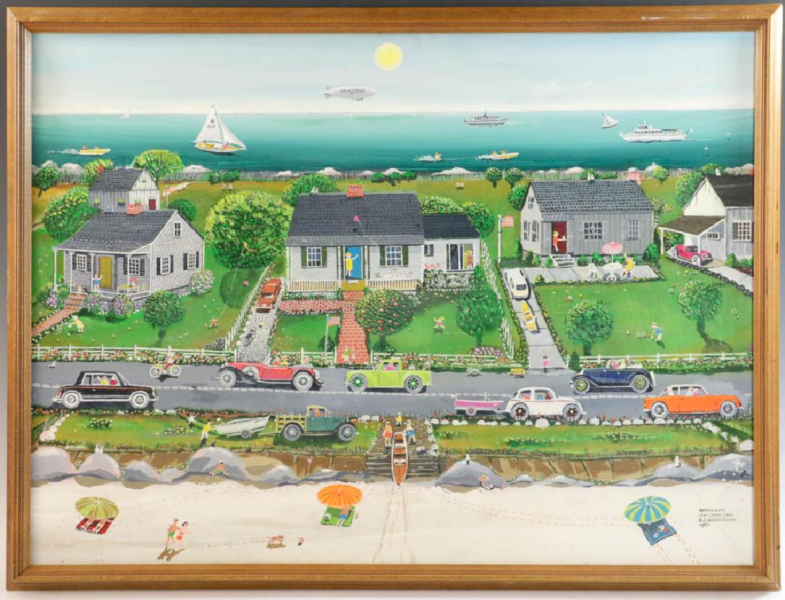 BC Anderson, Weekend on Cape Cod, Oil on Canvas: B.C. Anderson, 'Weekend on Cape Cod', oil on canvas, signed and dated 1985 L/R, 22" x 30", frame 23 1/4" x 31 3/4".