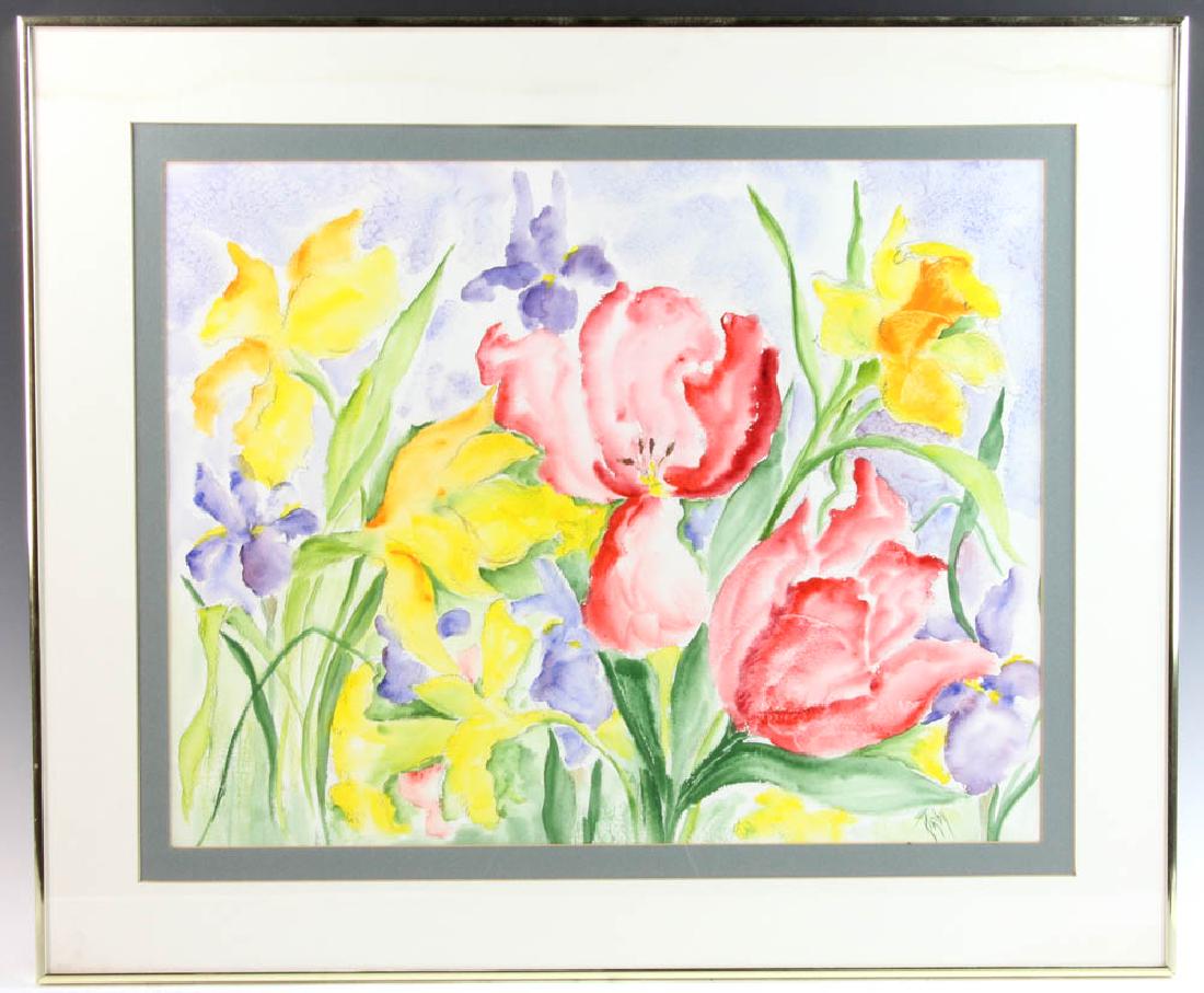 Kirby Signed Watercolor of Florals (1 of 6)