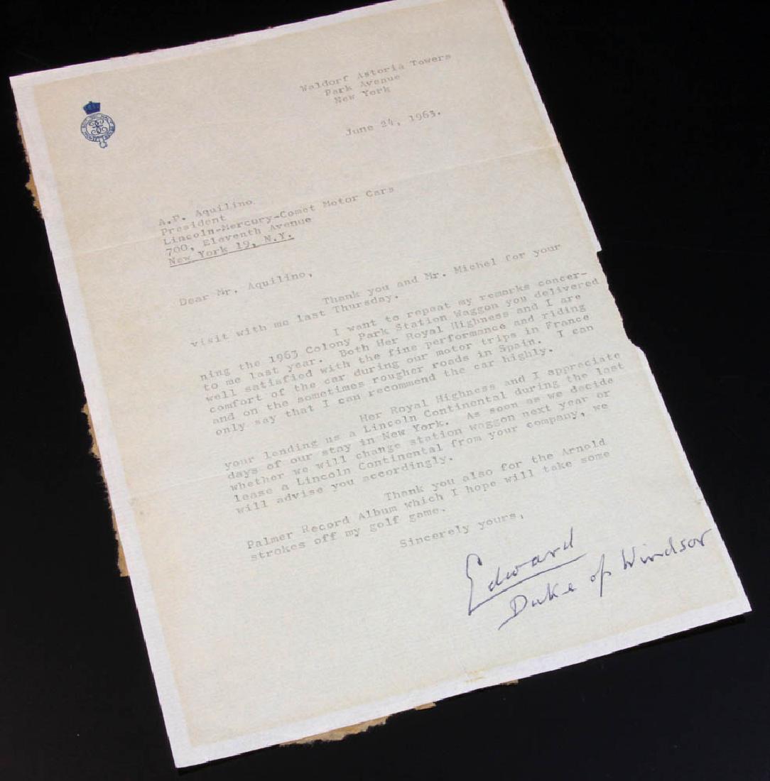 Edward, Duke of Windsor, Ink Signed Letter (1 of 5)