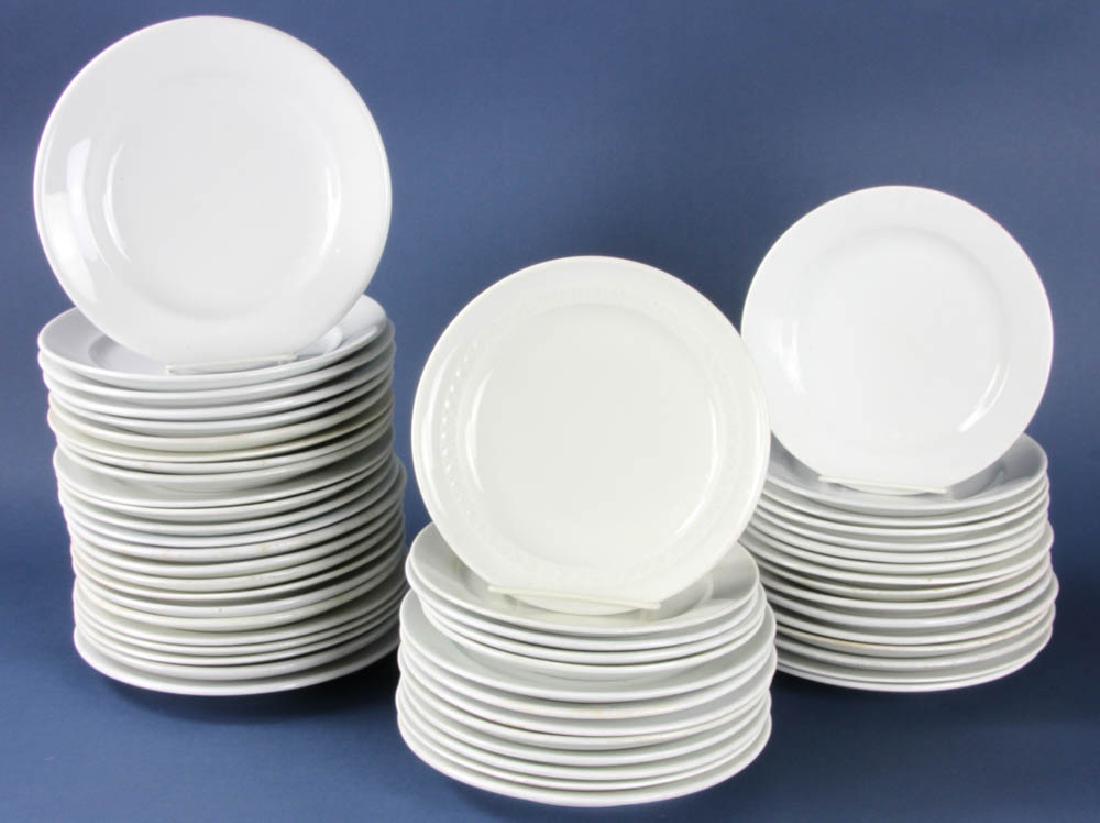 Group of Ironstone Plates: Group of (53) ironstone plates. Provenance: Studio Props of Martha Stewart.