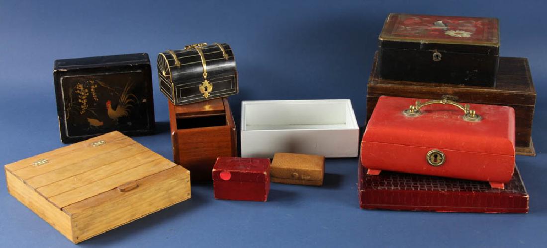 Group of Jewelry and Decorative Boxes: Group of (14) jewelry boxes and decorative boxes. Provenance: Studio Props of Martha Stewart.