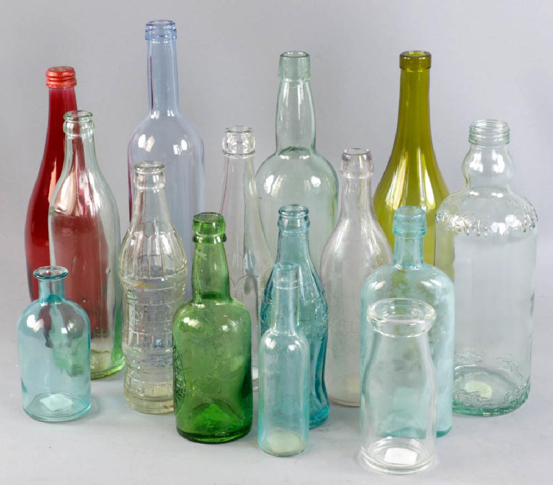 Group of Vintage Colored Glass Bottles (1 of 3)