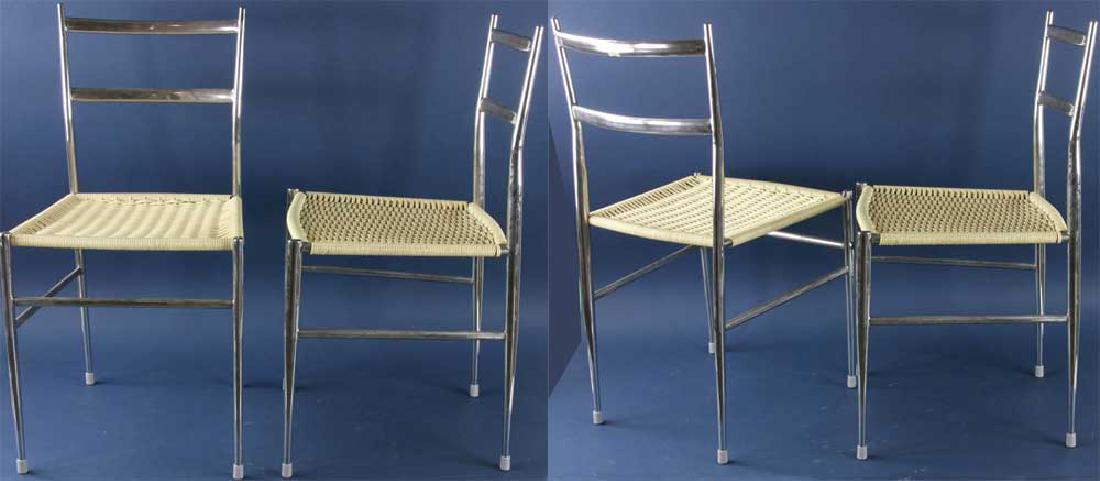 Set of Four Gio Ponti Style Chrome Chairs (1 of 3)