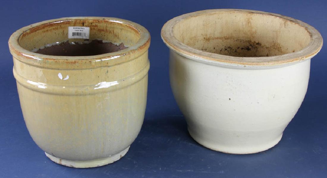 Two Glazed Pottery Planters (1 of 3)