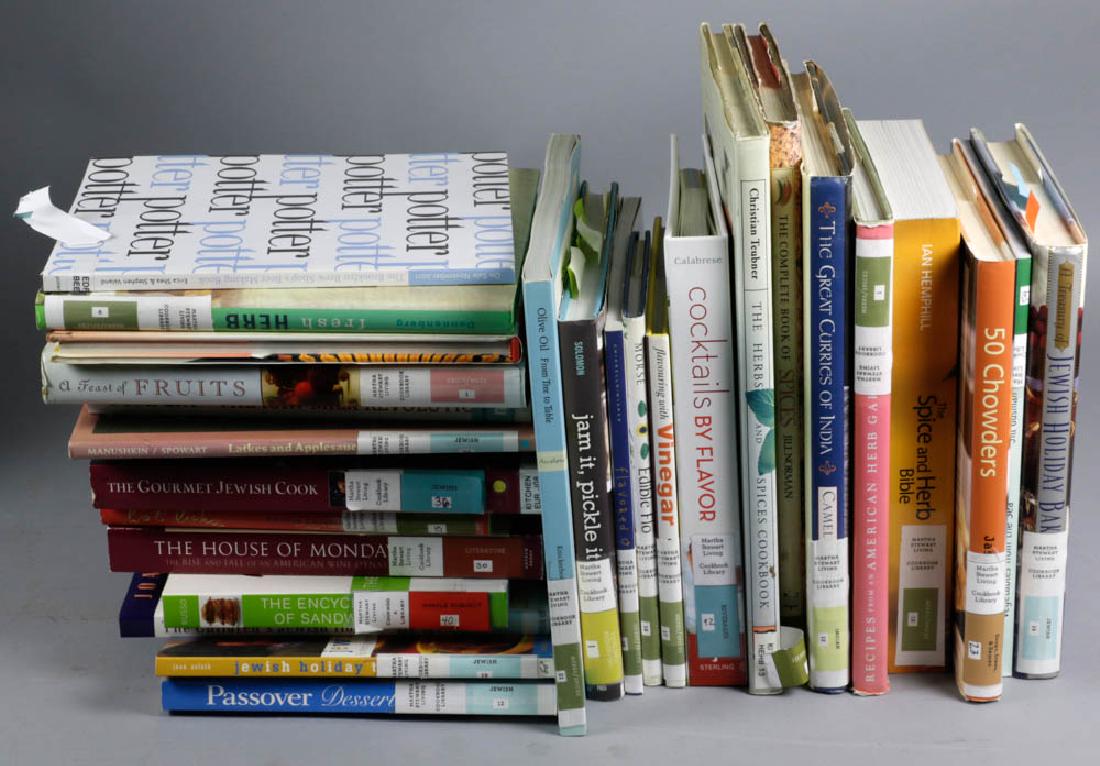 Cookbooks from Martha Stewart Library: Group of (49) cookbooks from the Martha Stewart Living Cookbook Library. Provenance: Studio Props of Martha Stewart.