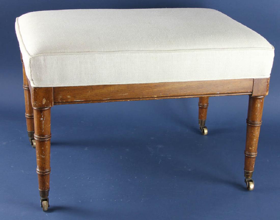 Faux Bamboo Upholstered Bench (1 of 2)