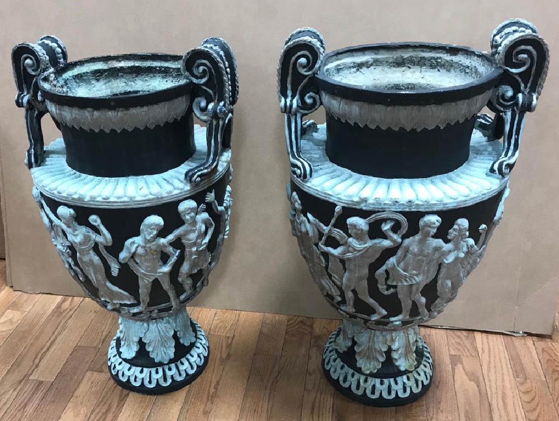 Pair of Classical Style Bronze Urns (1 of 4)